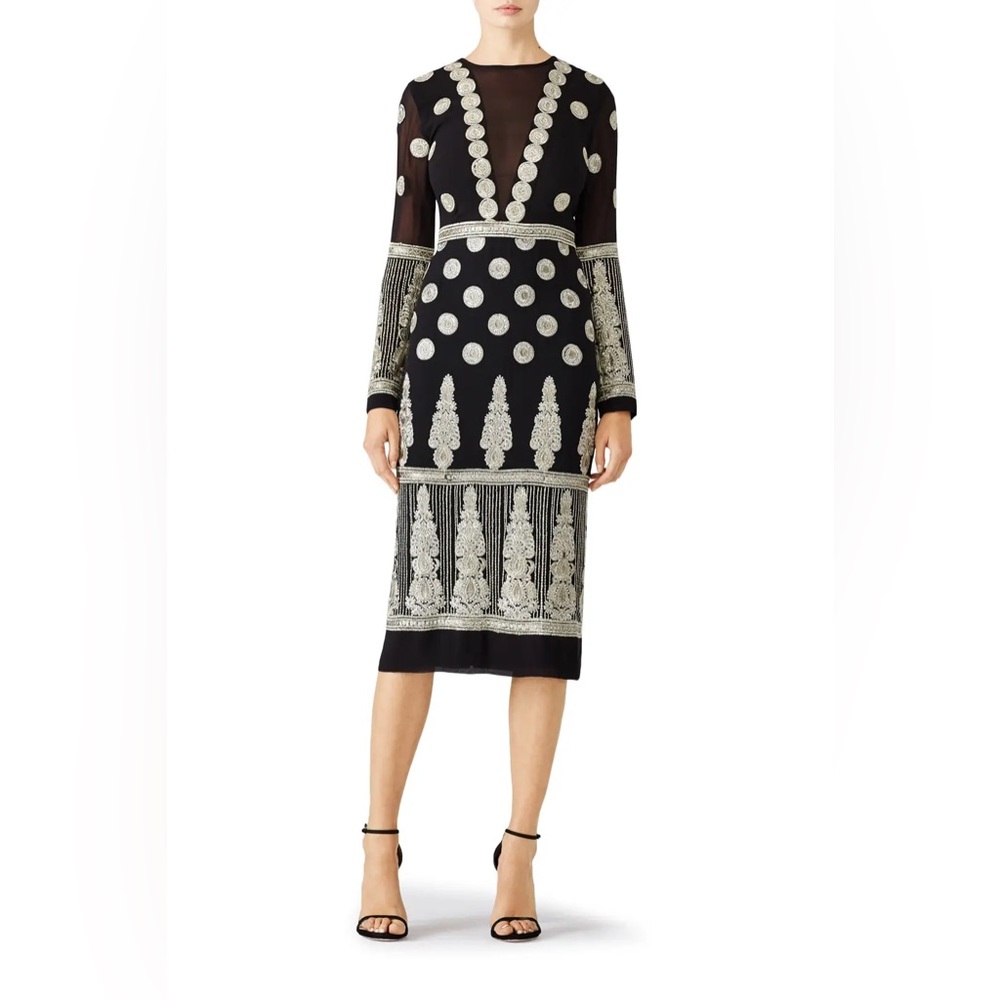 NWOT Nicole Miller Mosaic Gold Dress (size 4)